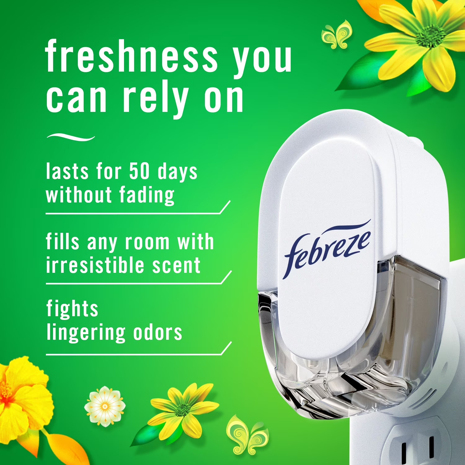 3 PACK, Febreze Plug In Air Freshener Scented Oil Refill Gain, 4 Count