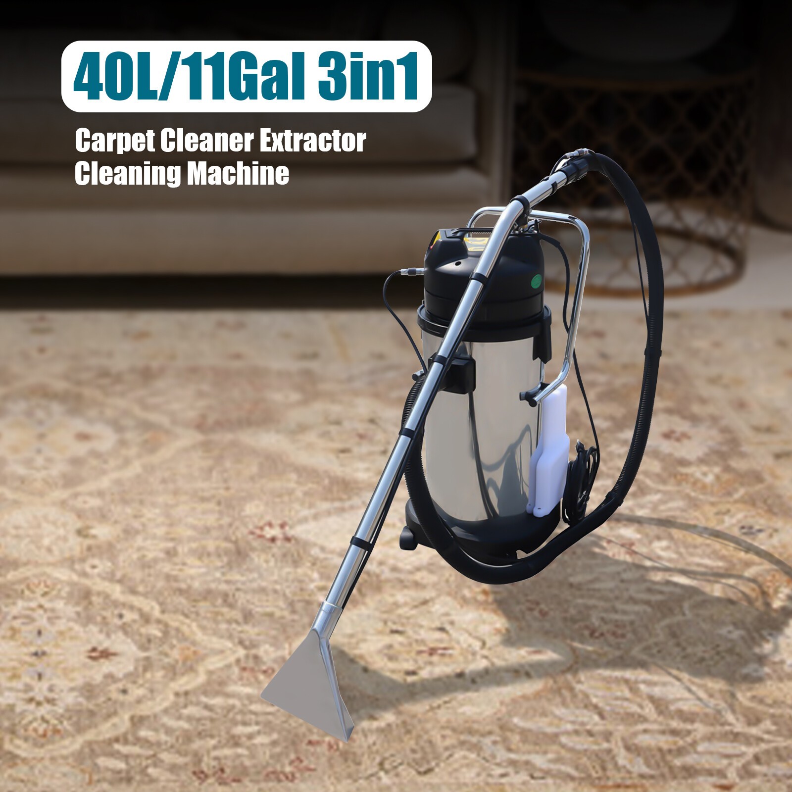 40L/60L Commercial Cleaning Machine 3in1 Carpet Cleaner Vacuum Extractor Machine