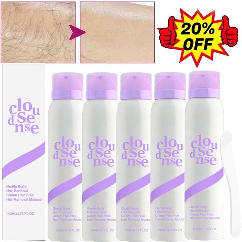 1-5x Cloud Sense Gentle Hair Removal Mousse Spray, Aloe & Hyaluronic Acid~2026