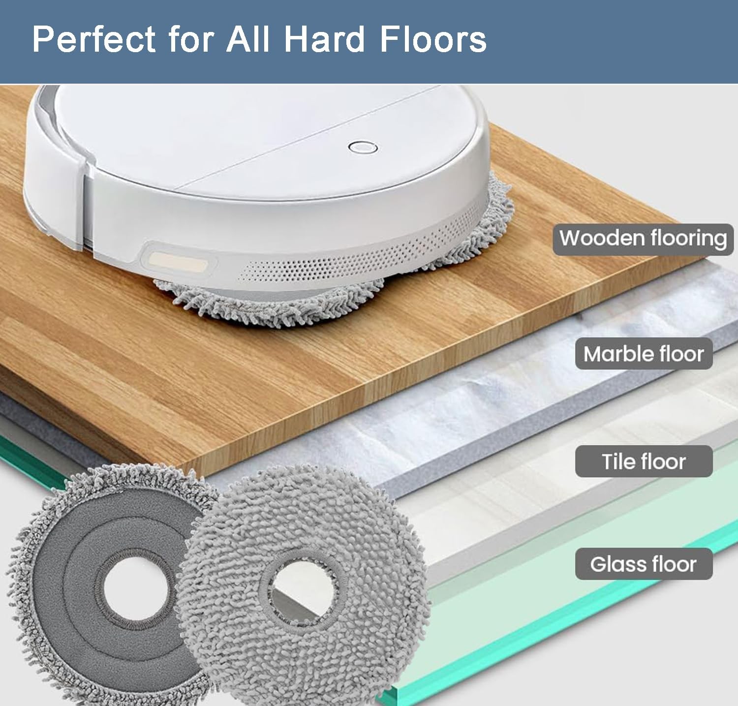 Bycarm Microfiber Mop Cloths Compatible with Roborock Q Revo，Qrevo S, Qrevo P…
