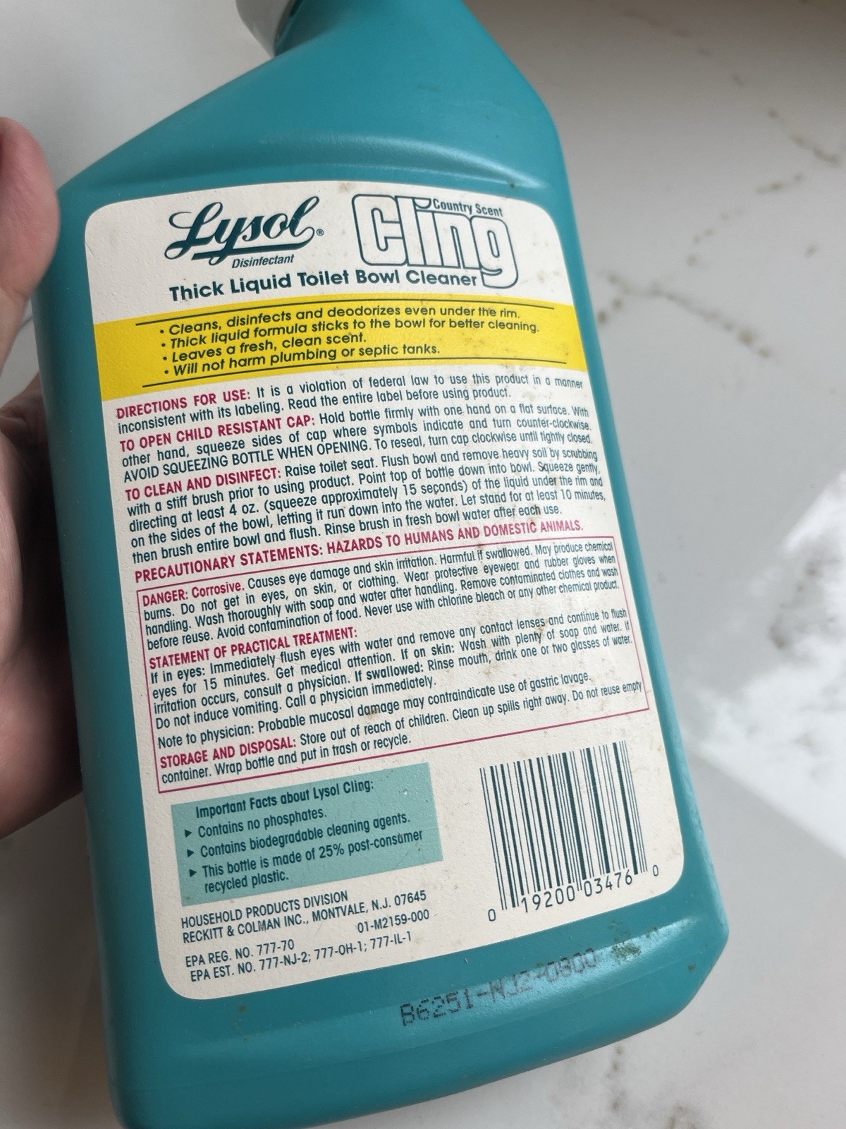Vtg 90s Lysol Cling Toliet Bowl Cleaner Country Scent 29.3 Fl OZ Thick Liquid