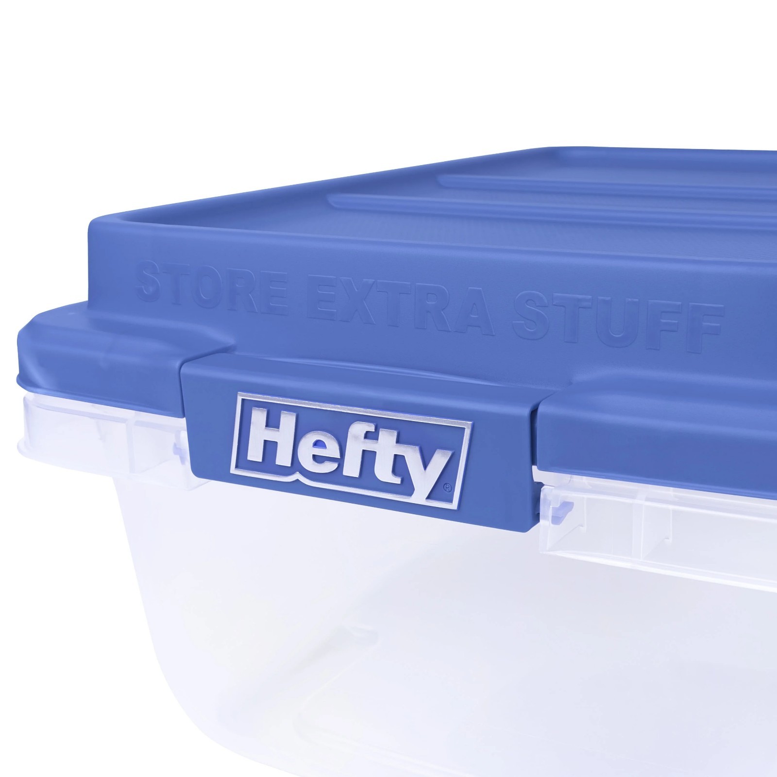 Hefty 18 Quart Clear Storage Bin With Blue Hi Rise Lid FREE SHIPPING