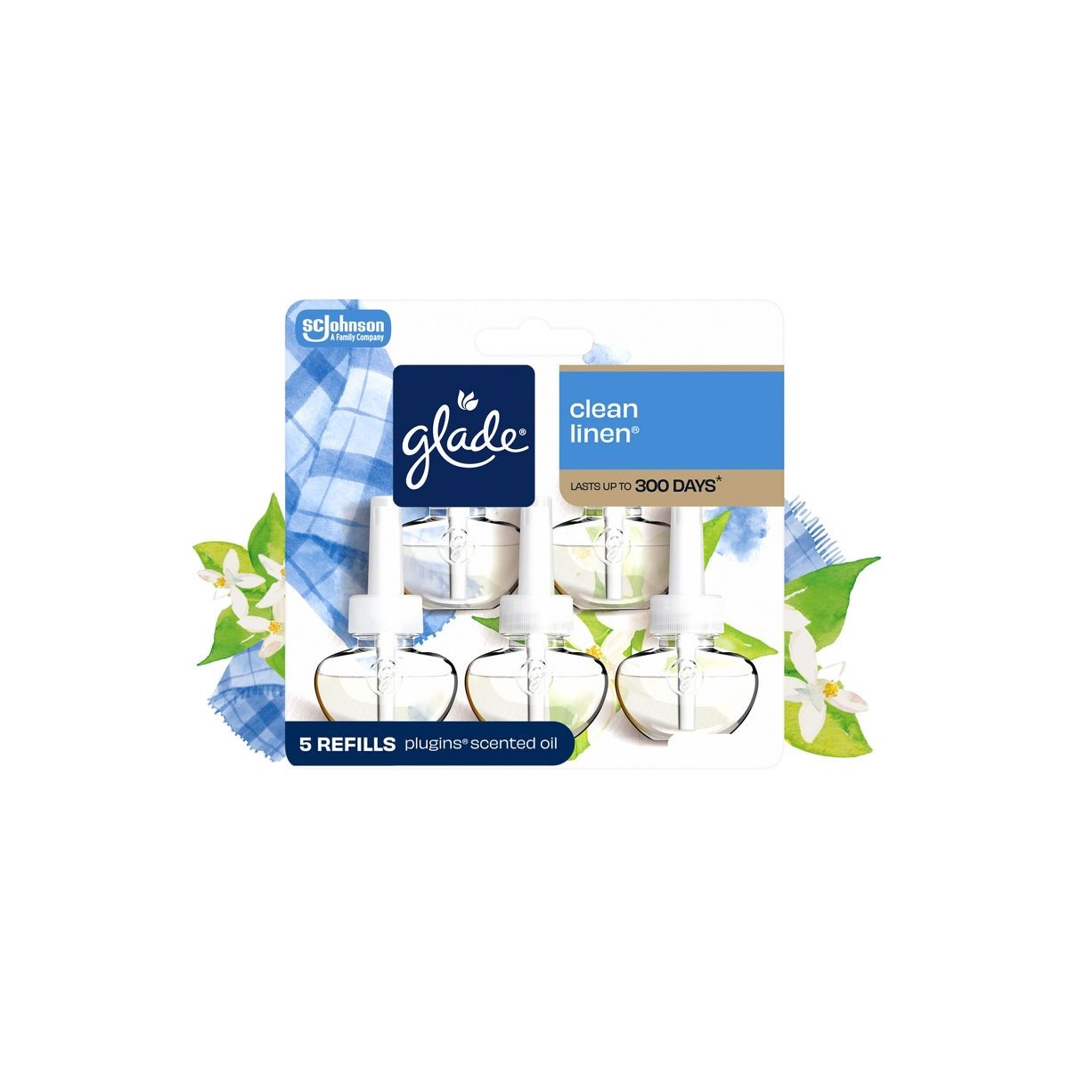 Scented Oil Air Freshener Plug In Refills – Clean Linen – 3.35 fl oz/5pk