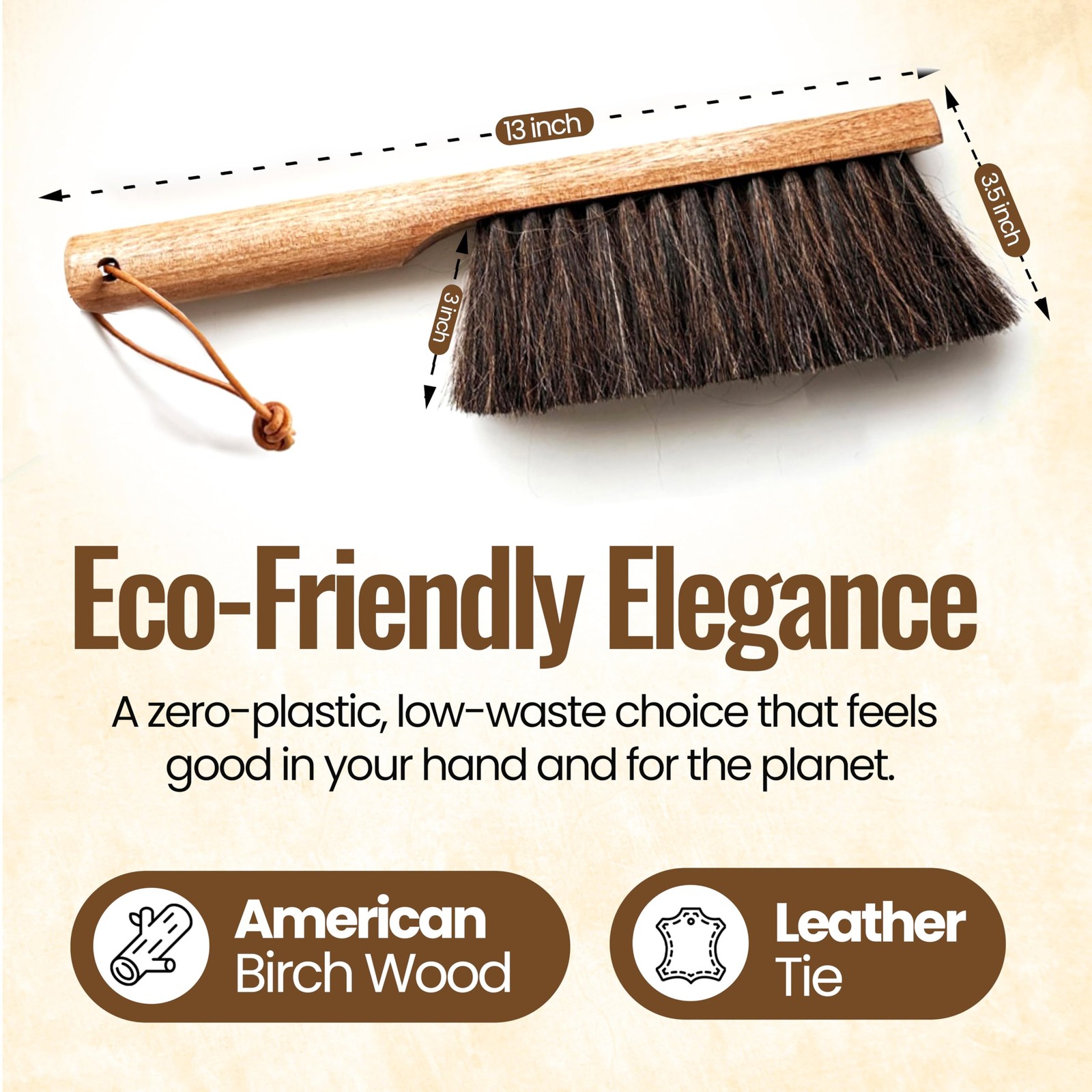 Dustpan Bench Large 13 inches by 4 inches, American Birch-horsehair
