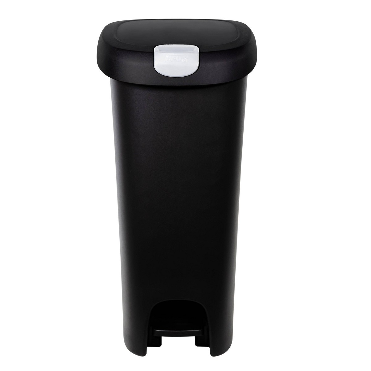 Black 12.3 Gal Slim Kitchen Trash Can – Locking Lid,Pedal-Operated,Removable Top