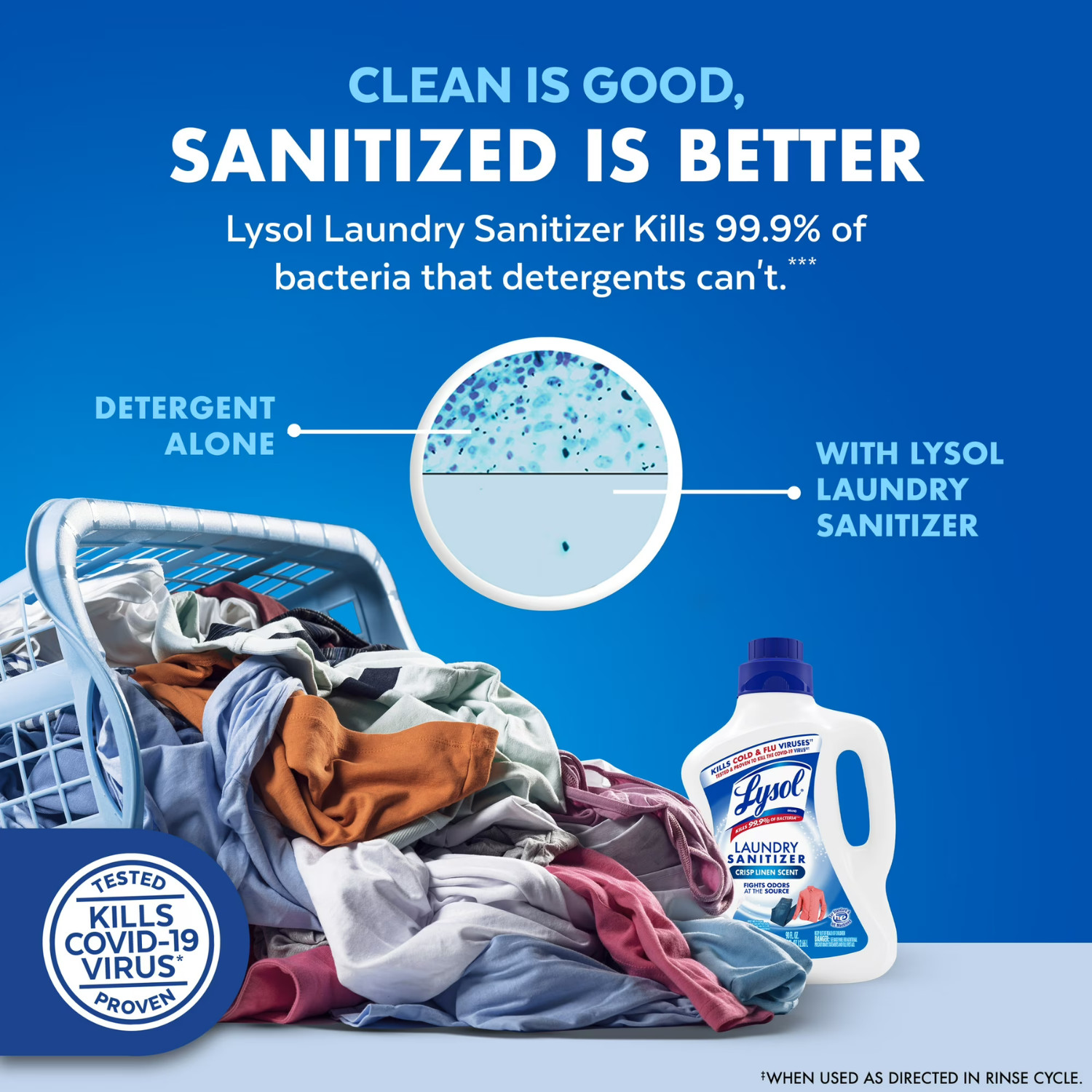 Lysol Laundry Sanitizer Additive Crisp Linen 90oz 2 Pack Bleach Free