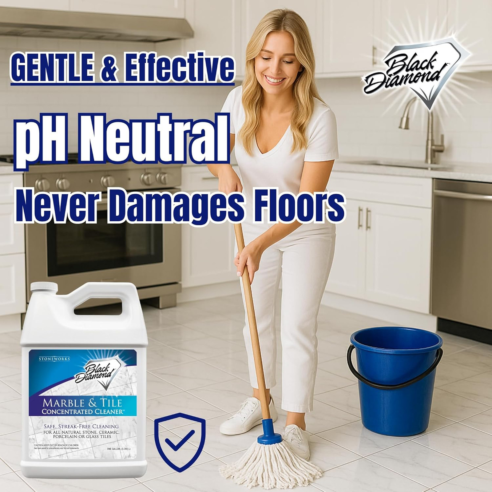 Marble Tile Floor Cleaner Concentrate No Rinse Safe for Natural Stone Ceramic