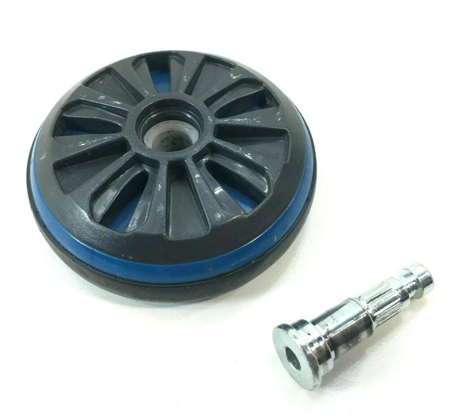 Shark HV381 HV381C HV380 HV382 HV383 LEFT or RIGHT WHEEL w/ PIN Genuine OEM BLUE