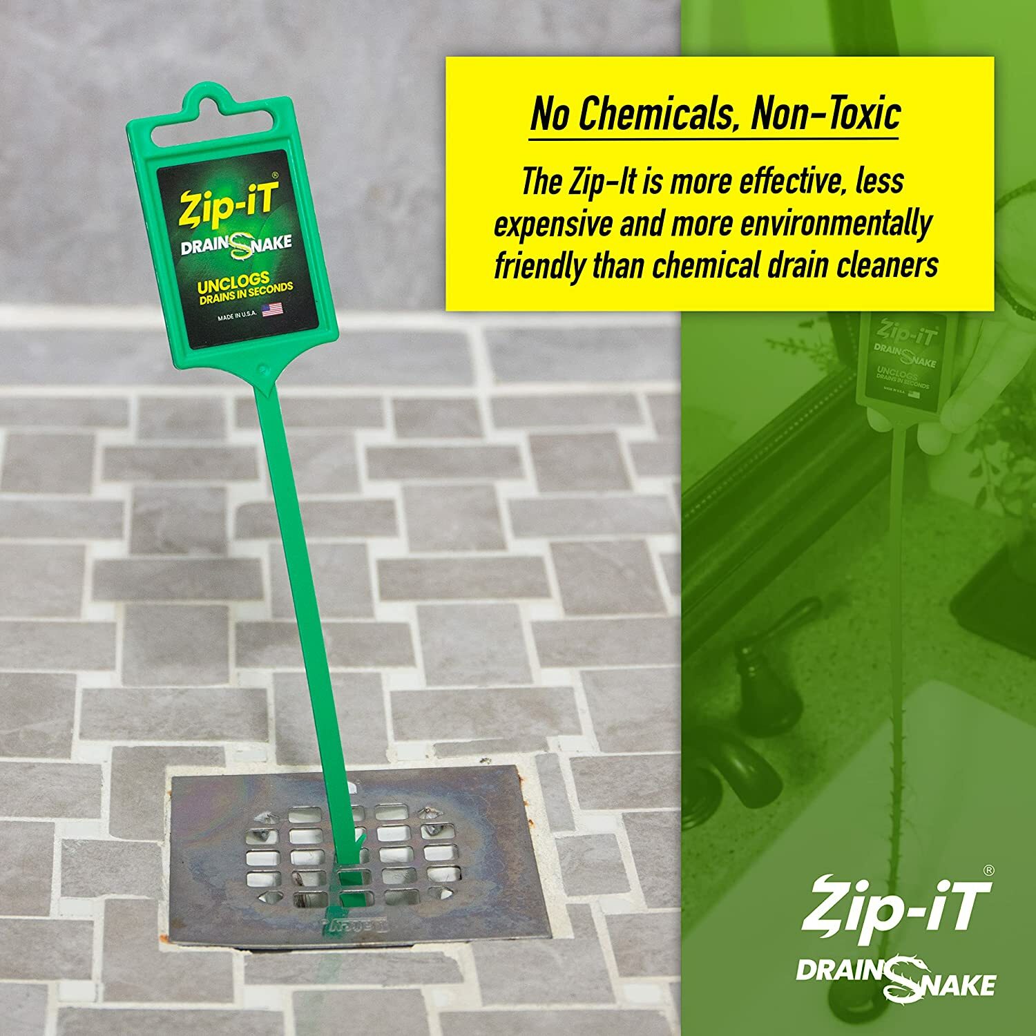 ZIP-IT (12 PACK) Clog Removal Drain Snake Cleaner Unclog Your Sink, 25 inch Lg