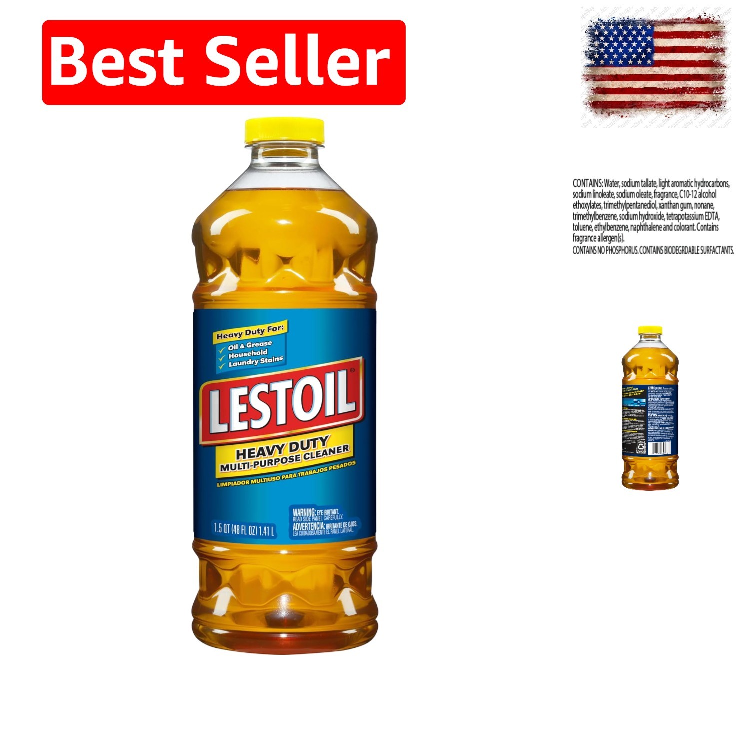 Heavy Duty Multi-Purpose Cleaner, Amber, 48 Fl Oz, Pack of 1