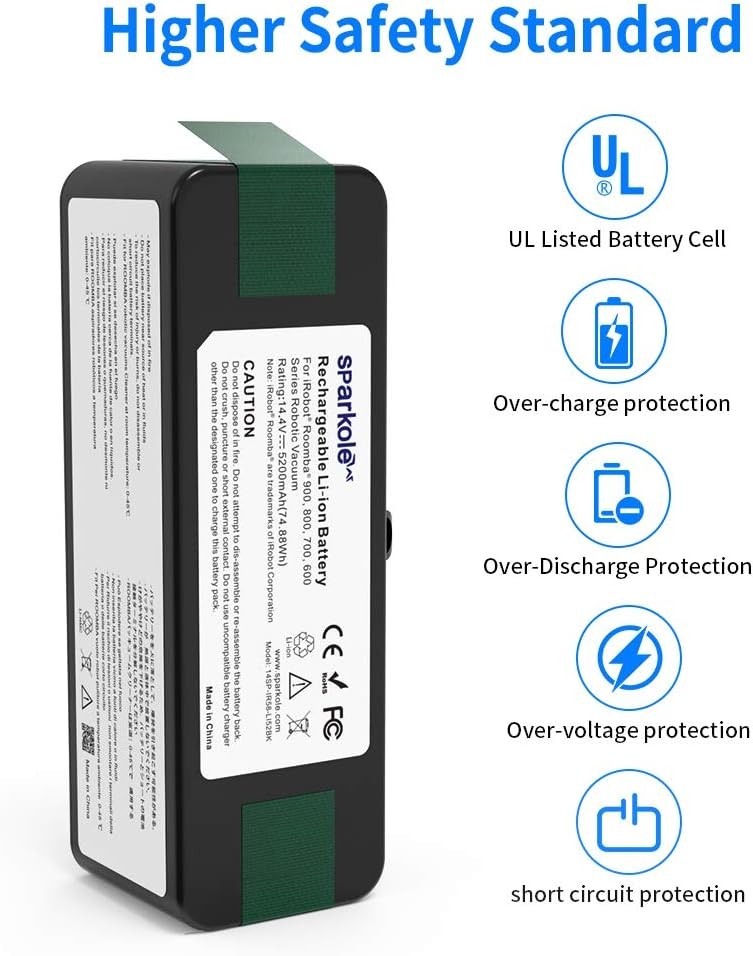 5200mAh Lithium Ion Replacement Battery for iRobot Roomba 960 980 981 970 965