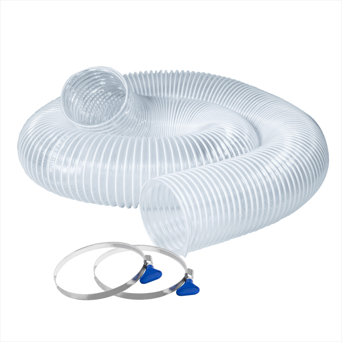 POWERTEC Dust Collection Hose 2-1/2″ x 10 ft. with Key Hose Clamps (70241)