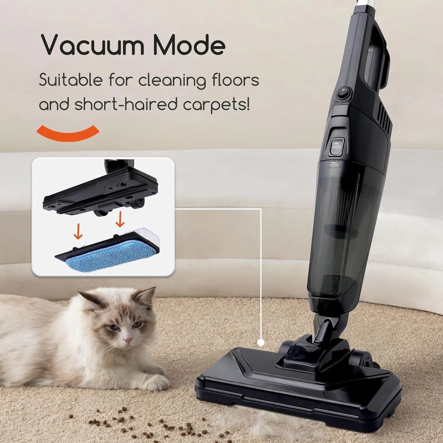 Versatile 600W Vacuum and Mop All-in-One – Perfect for Hard Floors & Carpets
