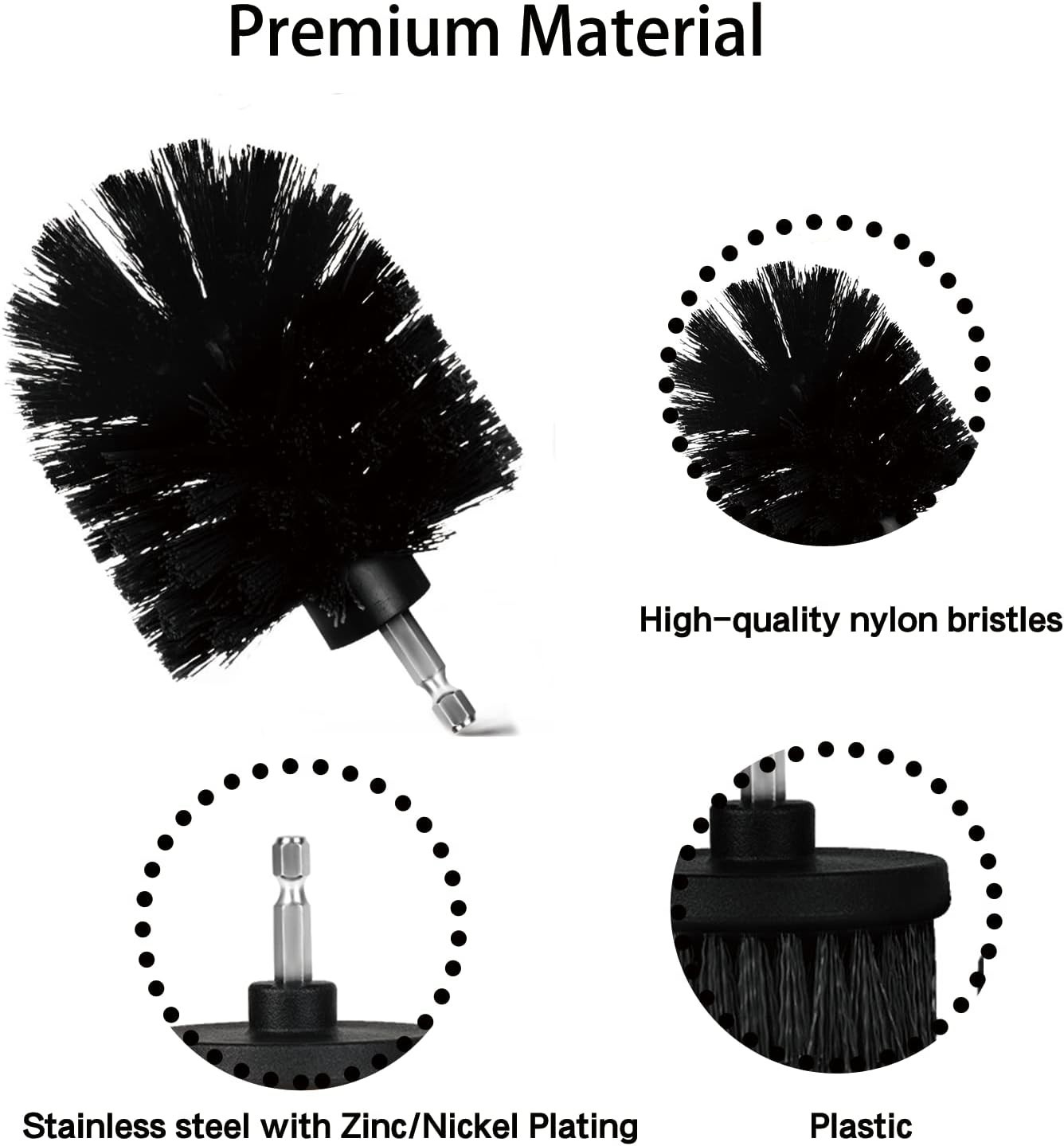 8PCS Drill Brush Attachment Set Power Scrubber Kit for Tile Tub Bathroom Floor