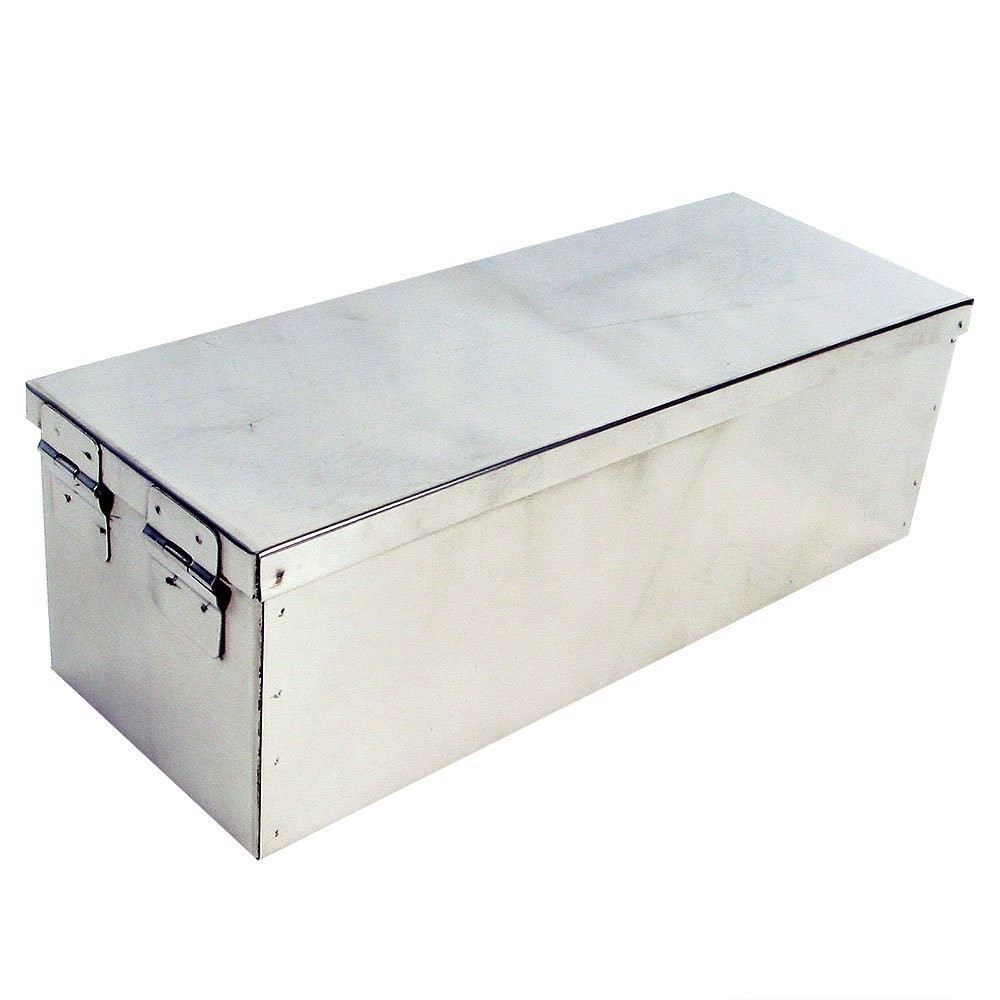 Lock Box with Folding Handle – Durable Metal Storage Chest with Stackable Des