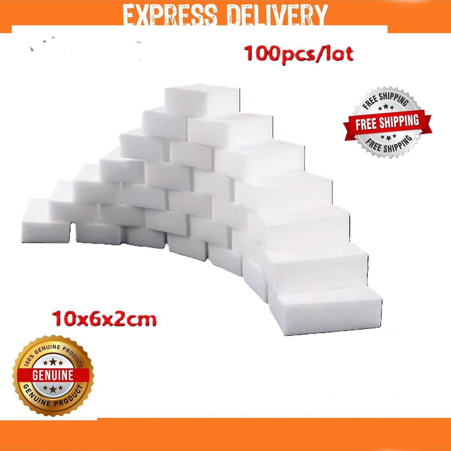100 PCS Magic Sponge Eraser Bulk Pack 3/4″ Thick Melamine Cleaner