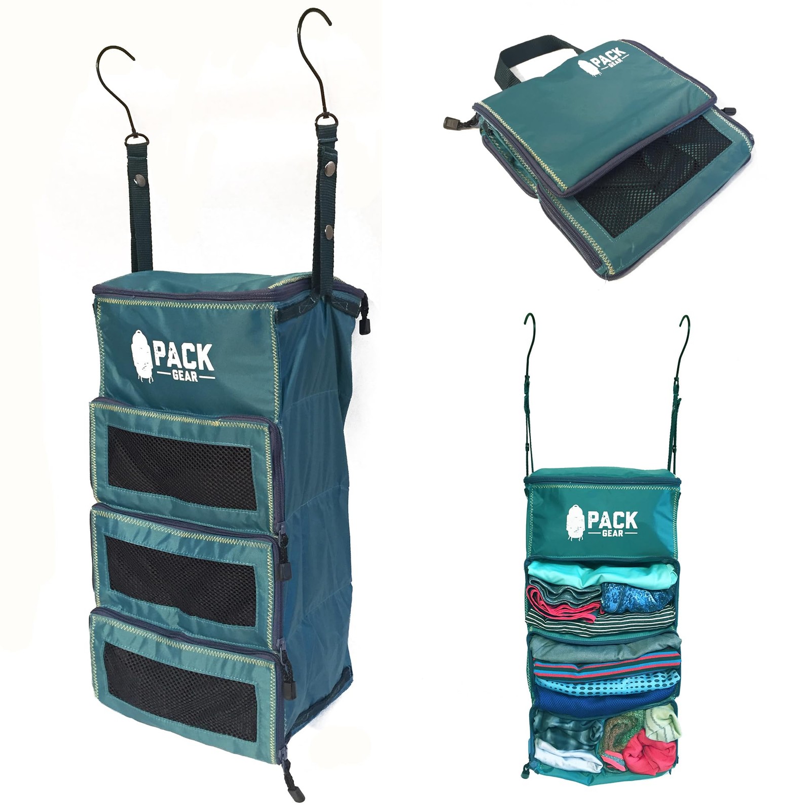 Hanging Luggage Organizer 9.75″ X 7.75″ X 19″ – Mesh Windows for Easy Packing