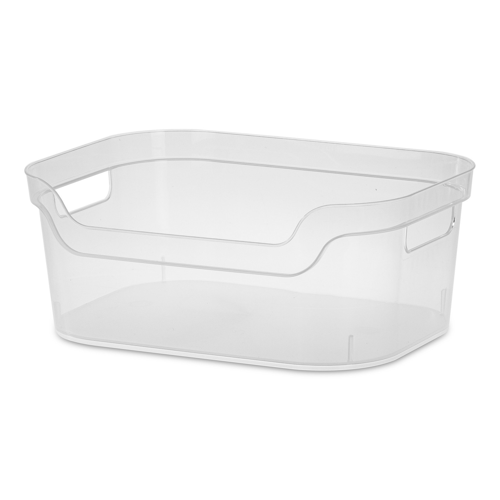 Sterilite 5.25 x 9.5 x 13 In Open Storage Bin with Carry Handles, 8 Pack, Clear