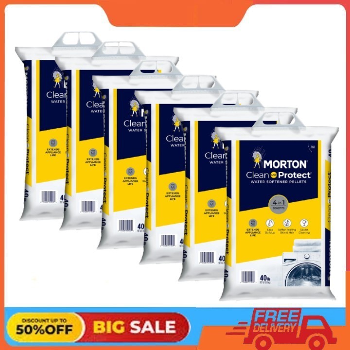 (6 pack) Morton® Clean and Protect Water Softener Salt Pellets, 40 lb Bag