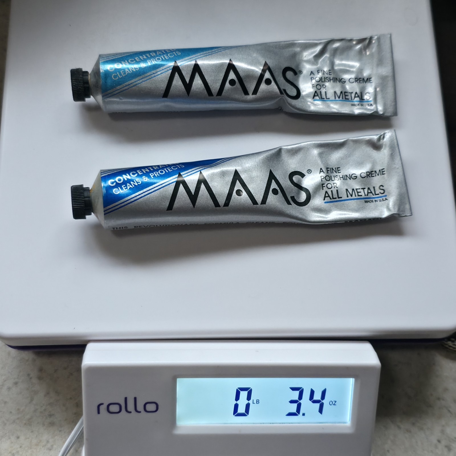 MAAS All Metal Polishing Creme Original 2oz Tube Concentrated Polish 65% Full X2
