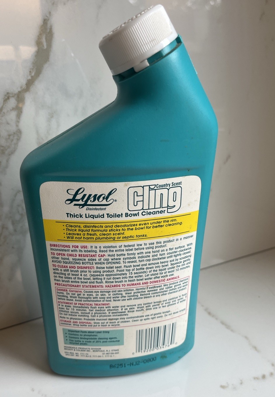 Vtg 90s Lysol Cling Toliet Bowl Cleaner Country Scent 29.3 Fl OZ Thick Liquid