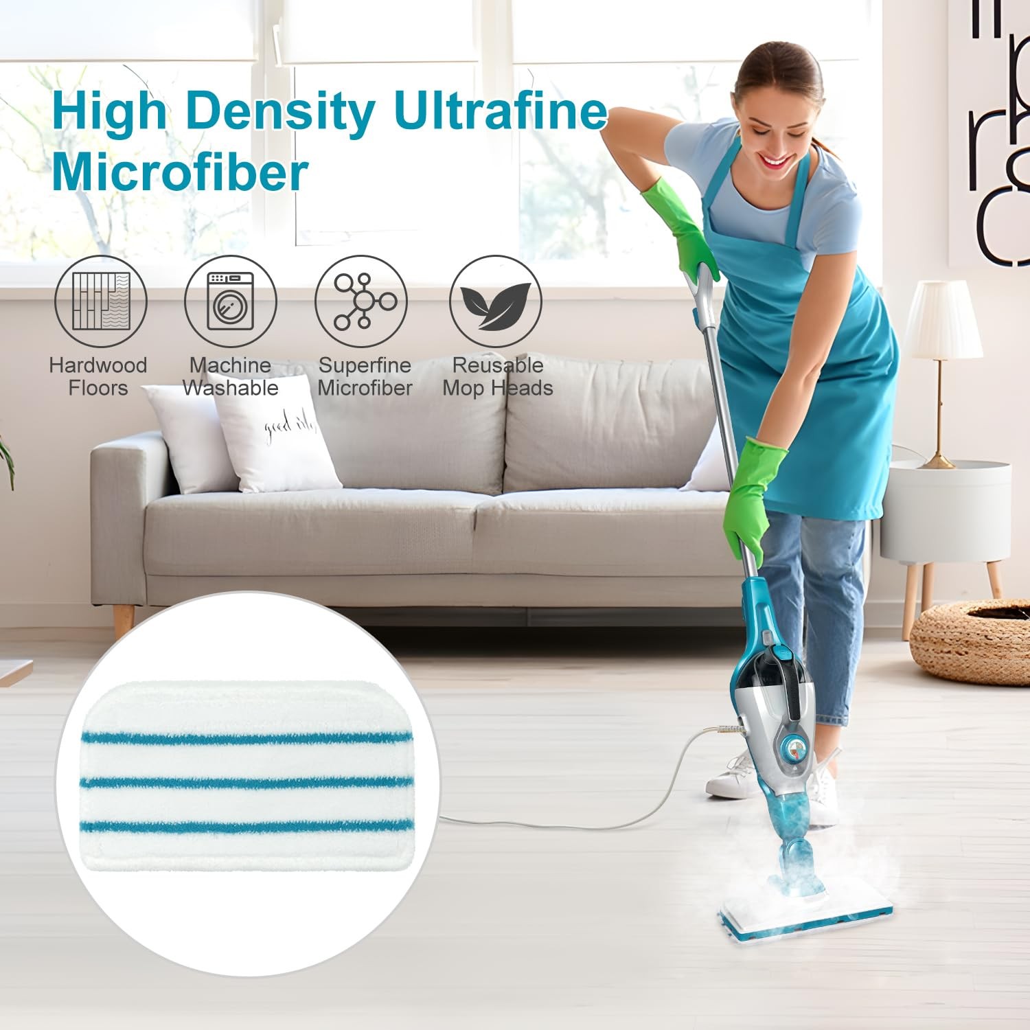 Steam Mop Pads Compatible with Black Decker Steam Mop SM1600, SM1610, SM1620,…