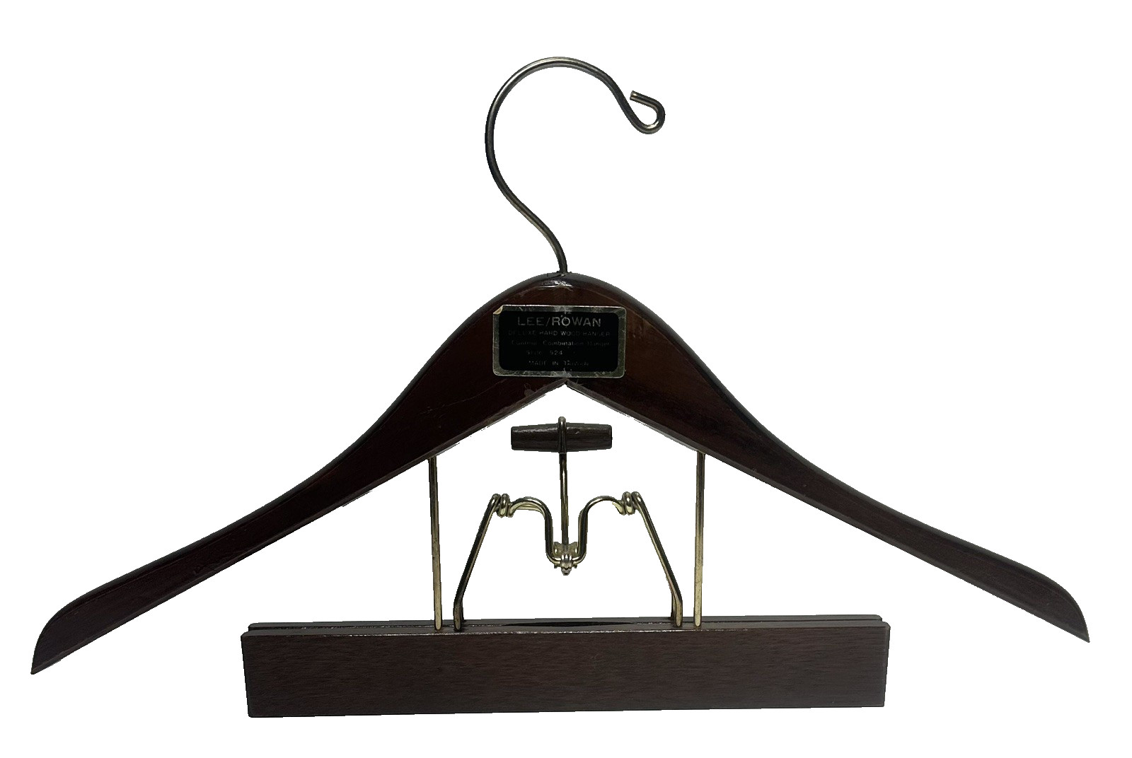 Set of 3 17.5″ Lee/Rowan Deluxe Hard Wood Contour Combination Suit Hangers