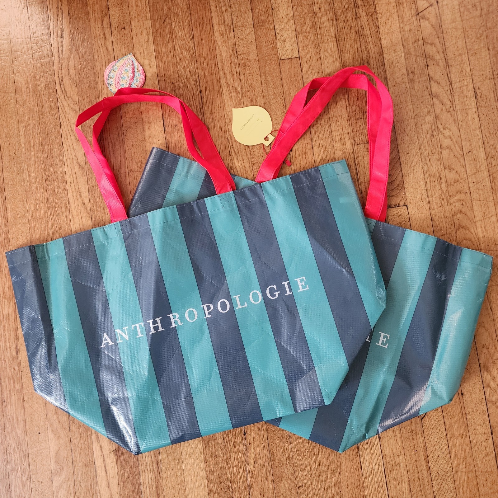 Anthropologie Store holiday Tote Bag reusable 2025 Set of 2