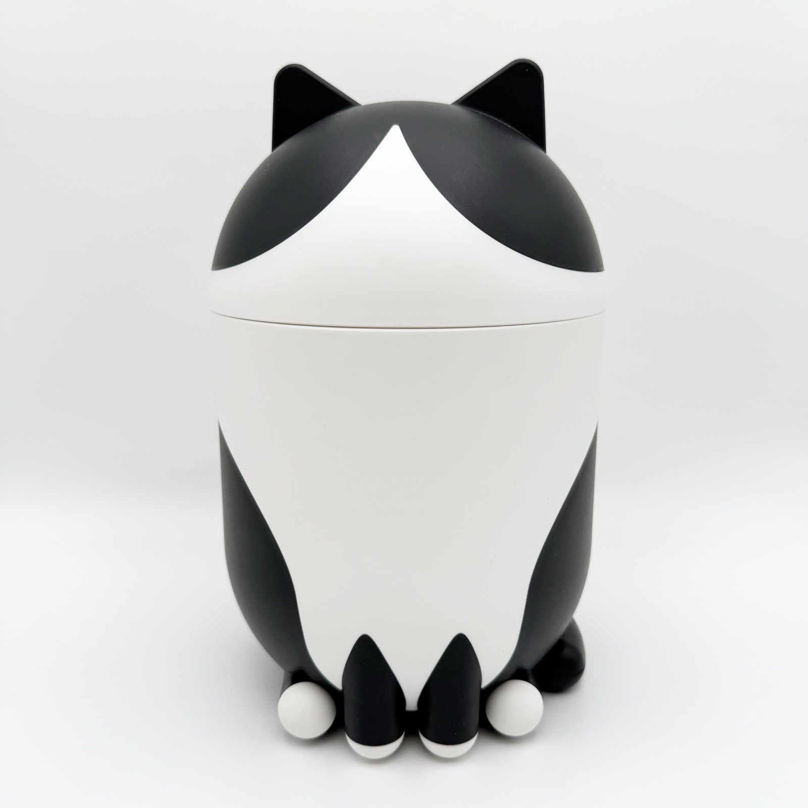 IKEA Cat Shaped Storage Box with Lid Black White 9.5in Durable & Eco-Conscious