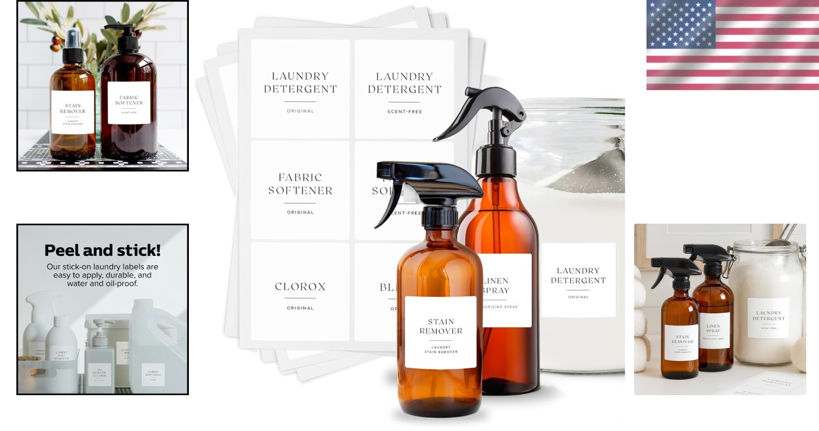 30 Waterproof Laundry Organization Labels – Stylish Matte Minimalist Design