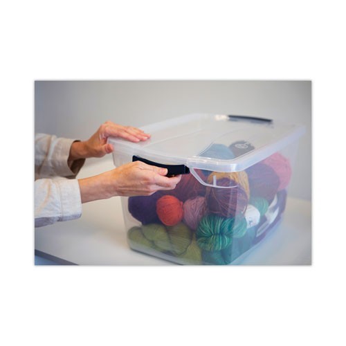 Rubbermaid CleverStore Latch-Lid Container, 7.5gal, 13.37×18.75×10.5″, Clear