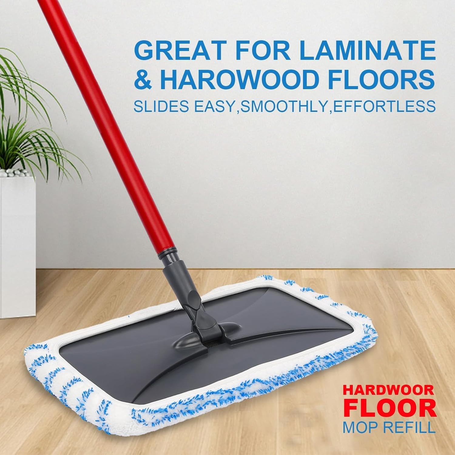 Effortless Cleaning with 2-Pack Reusable Microfiber Mop Pads for All Surfaces