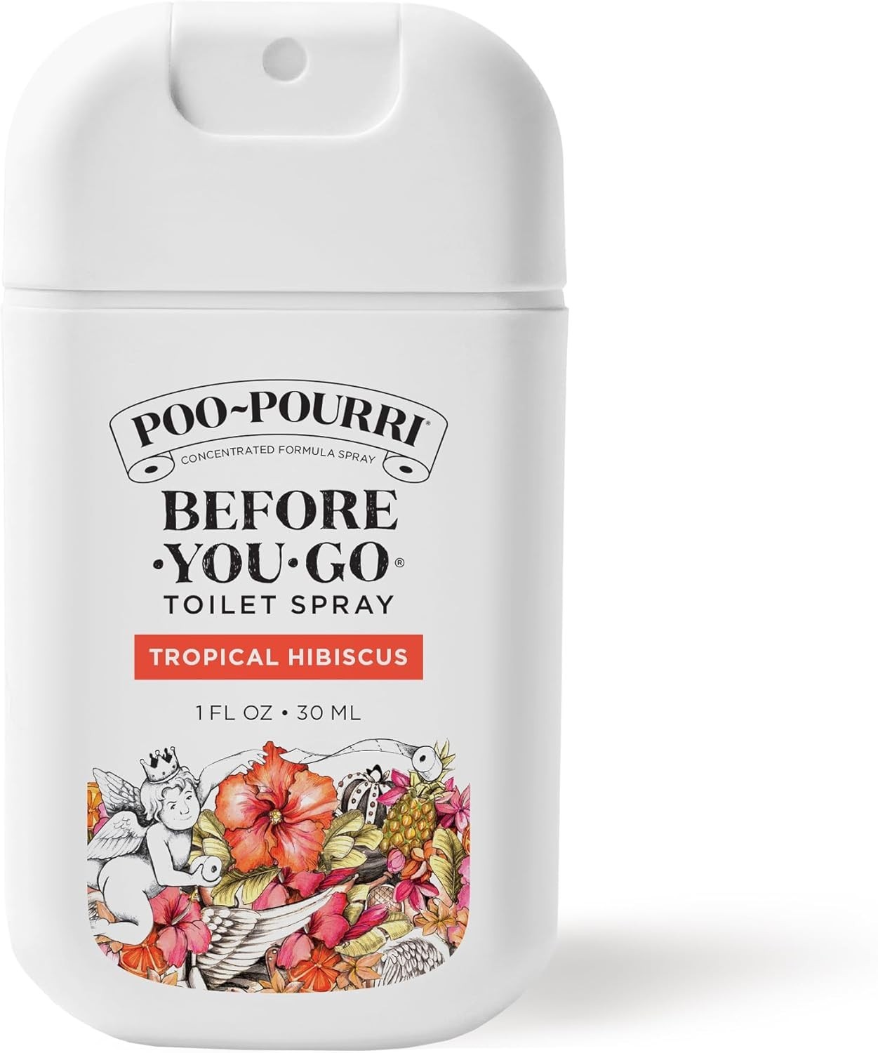 Compact Travel Toilet Odor Deodorizer, Tropical Hibiscus, TSA Approved, 1 Fl Oz