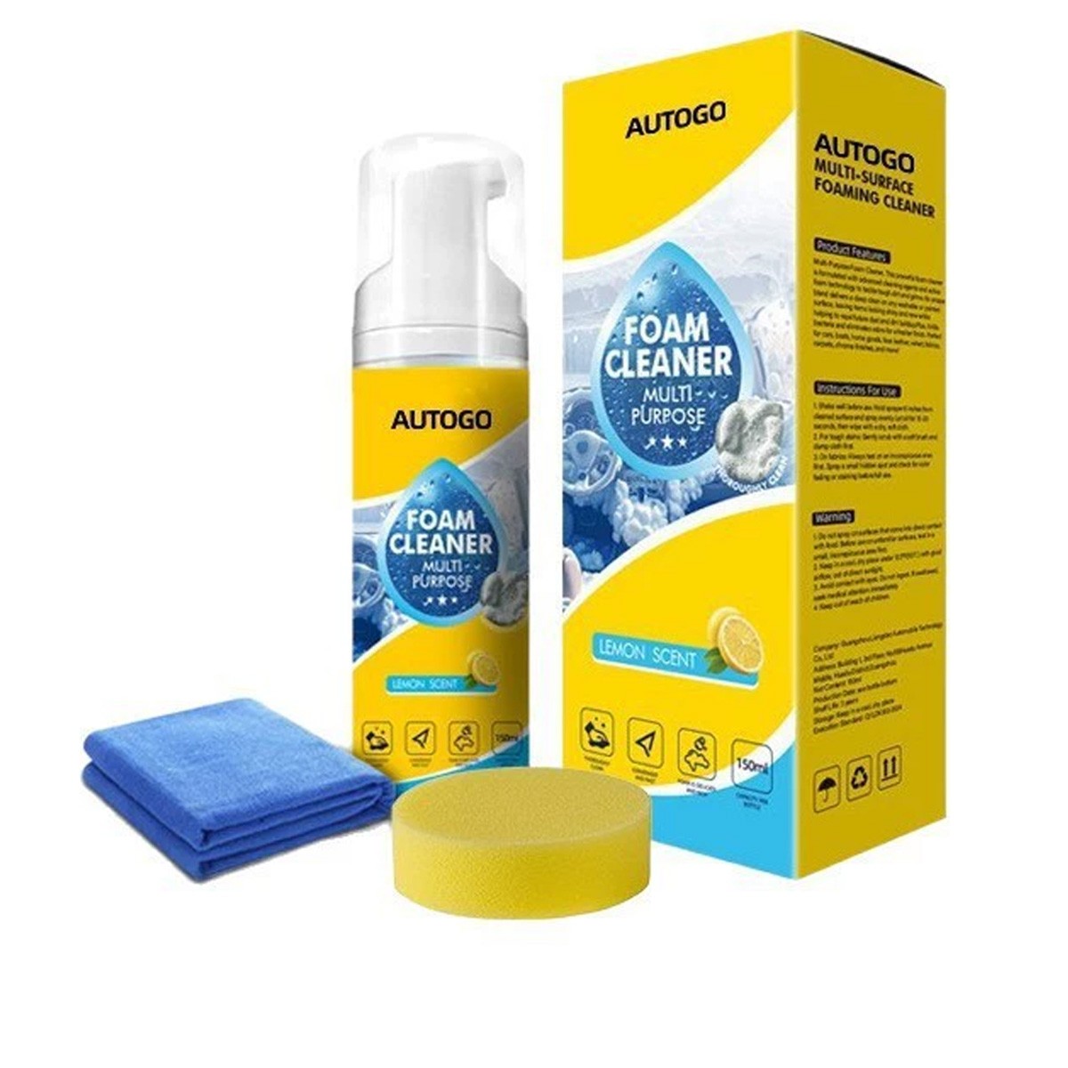 150ml Auto Go Foam Cleaner – Deep Cleaning Foam For Car Interior, Kitchen GreaCW