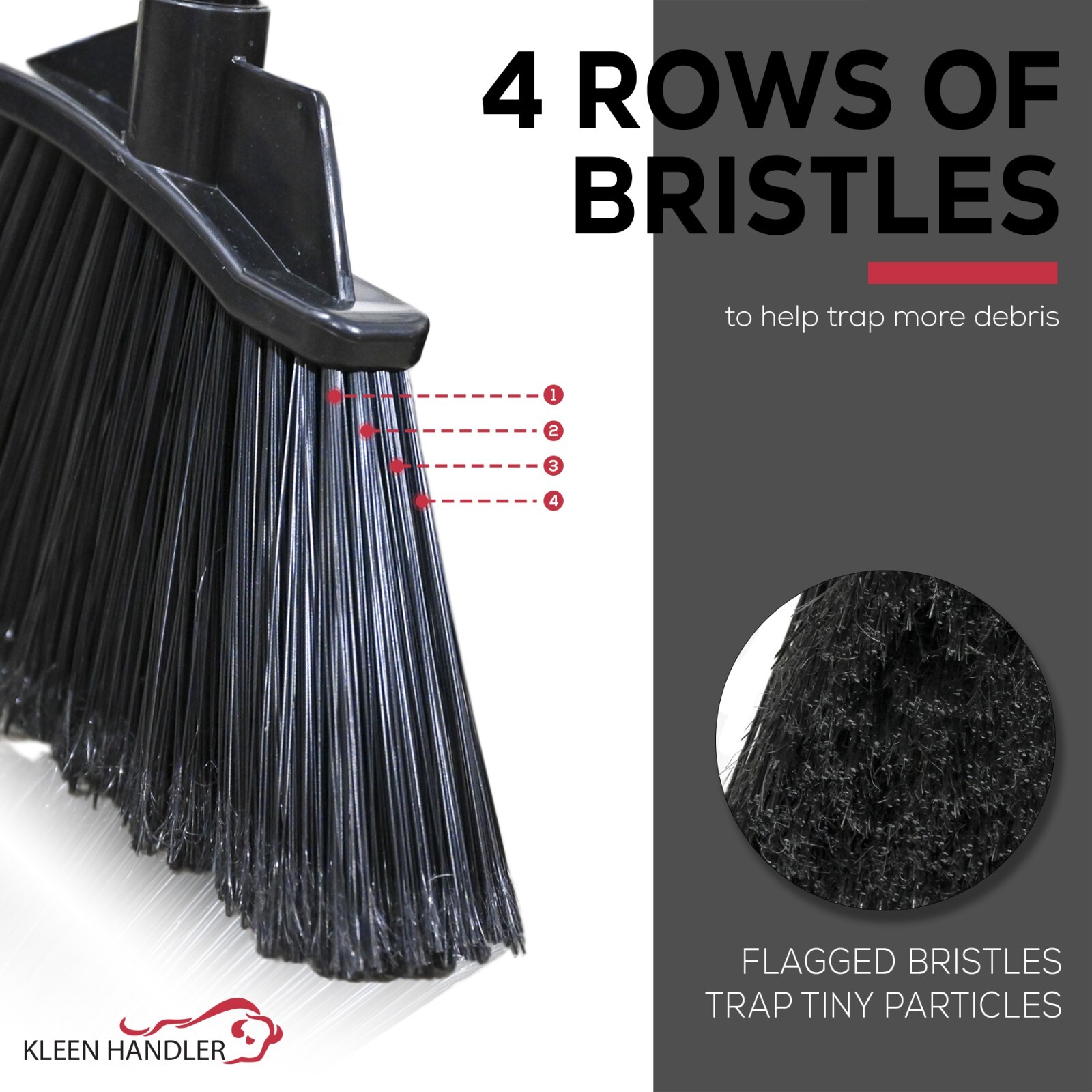 38″ Upright Lobby Broom and Dustpan Set for Home & Commercial Use, Black, 1 Set