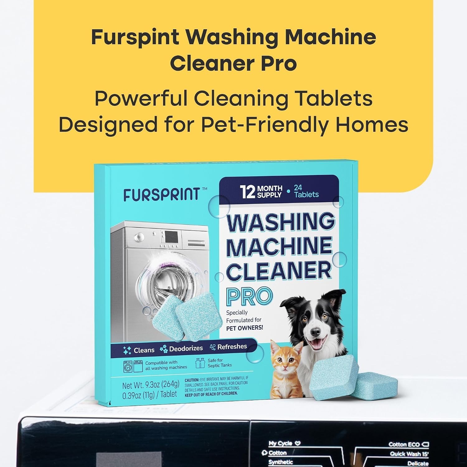 Uproot Clean Washing Machine Cleaner Tablets – 24 Pack for a 12 Month Supply. Fo