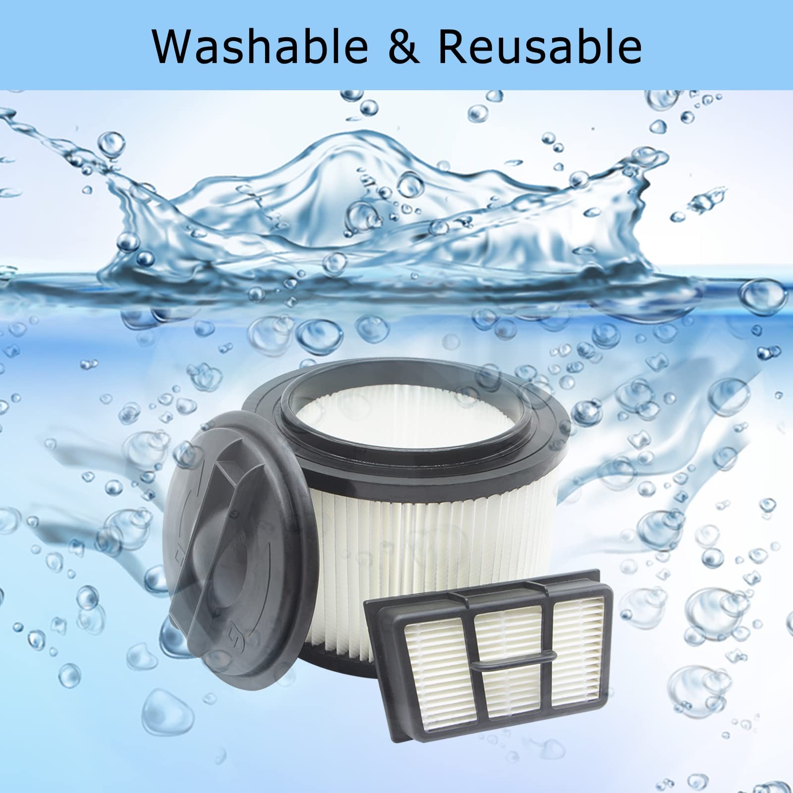 2 Pack VF408 HEPA Filter Replacement for Vacmaster VF408 4 Gallon Wet/Dry Vacuum