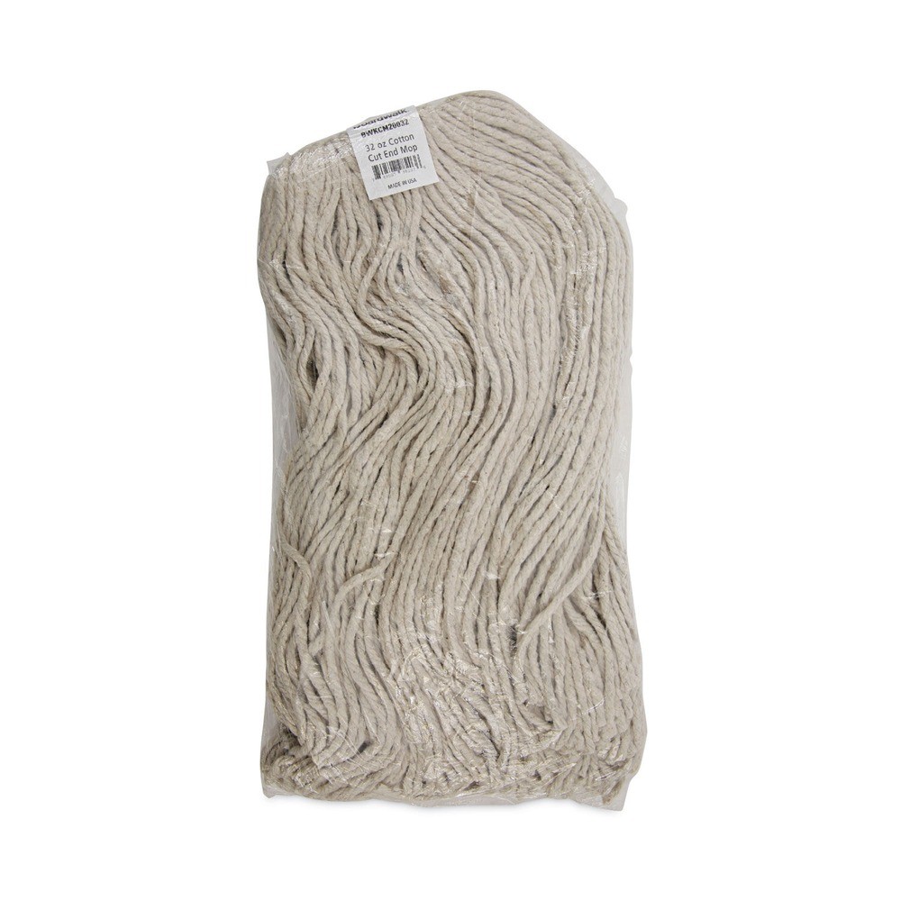 Boardwalk CM20032 32 oz 4-Ply Cut-End Cotton Mop Head – White (12/CT) New