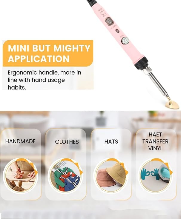 Mini Iron 80W Tiny Iron for Small Crafts Patches Clothes Shoes Hats Adjustabl…