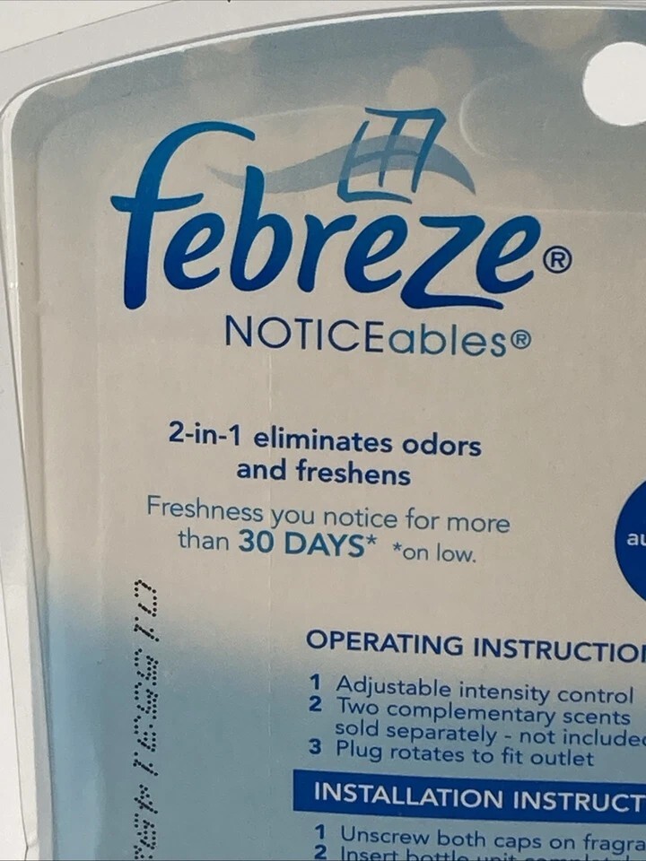 Febreze NOTICEables Scented Oil Warmer Plug In 2 in 1 Air Freshener NO REFILL