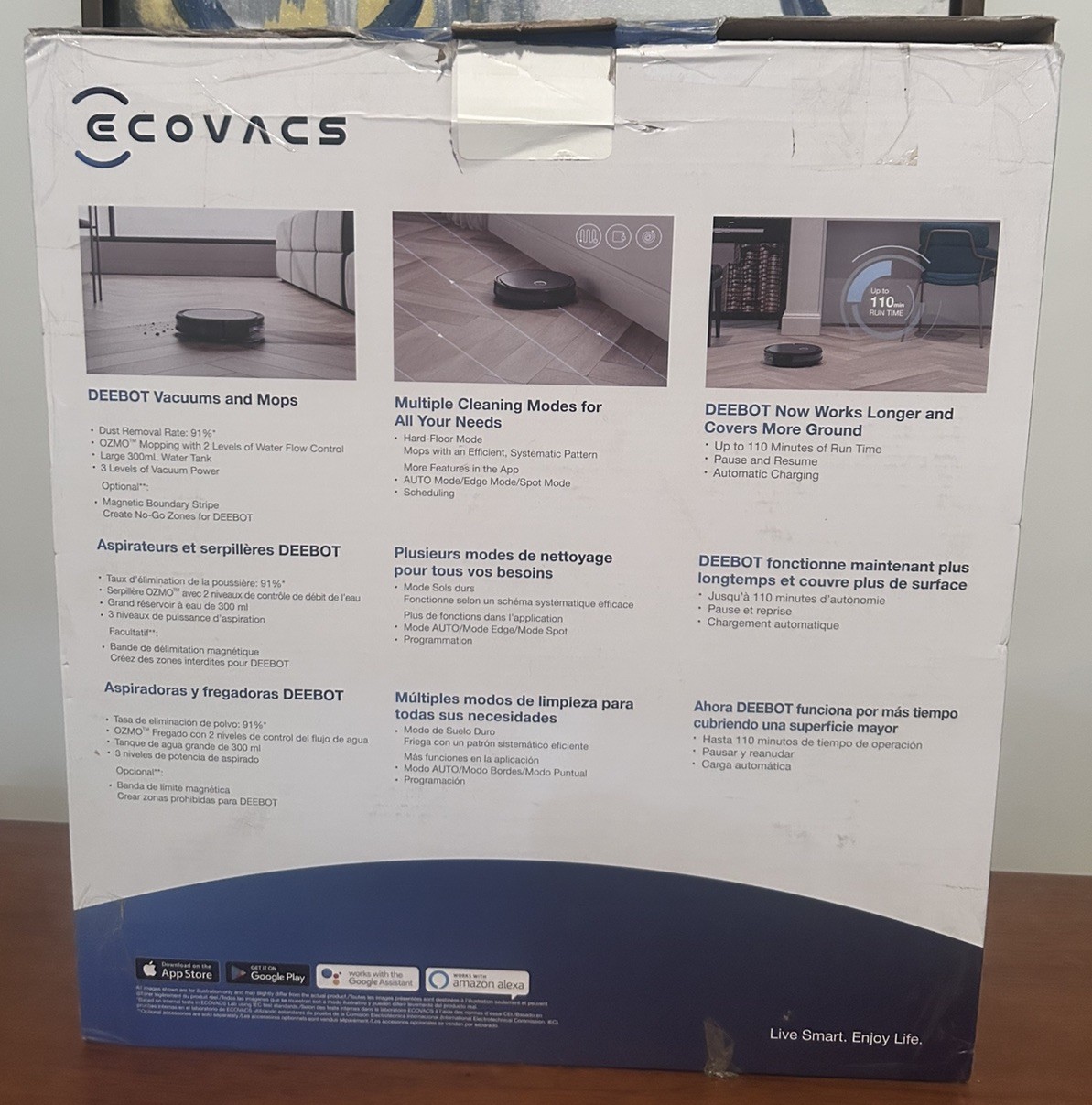 ECOVACS Deebot Ozmo U2 SE Robot Vacuum Cleaner 2 in 1 Vacuum & Mop easy use