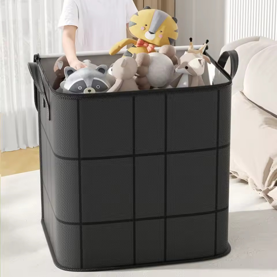 Foldable Clothes Storage Bin – Large Capacity Quilt Organizer with Handle