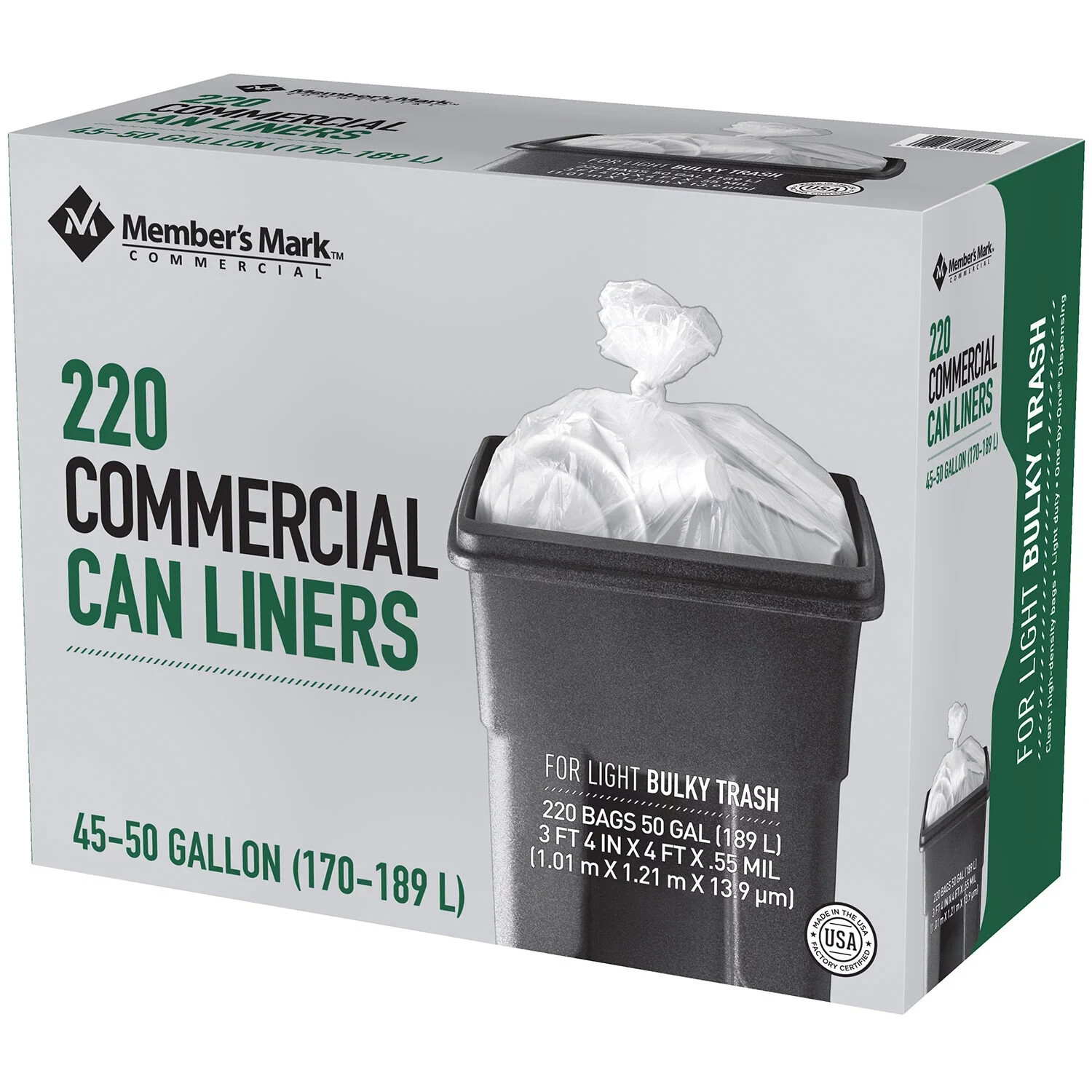 Member’s Mark 50 Gallon Commercial Trash Bags (220 ct.) Great Price
