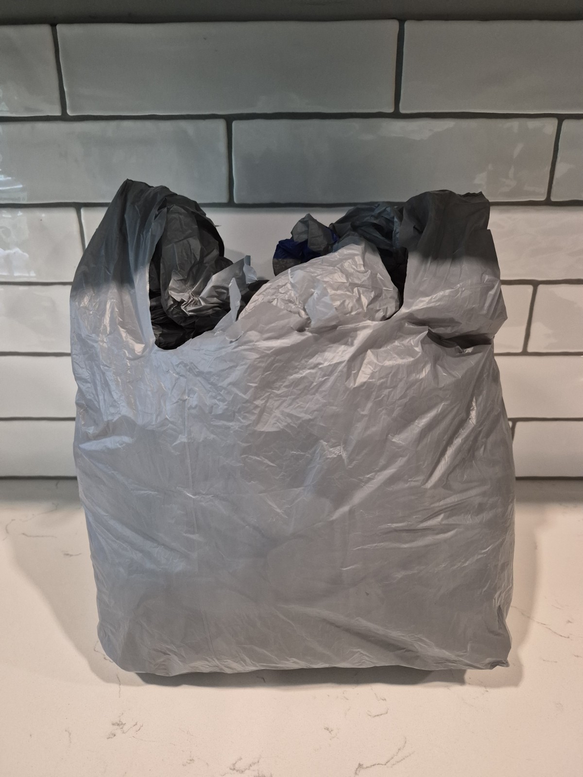 35 Walmart Plastic Grocery Bags Used Once Reusable Shopping Gray Art Craft Trash