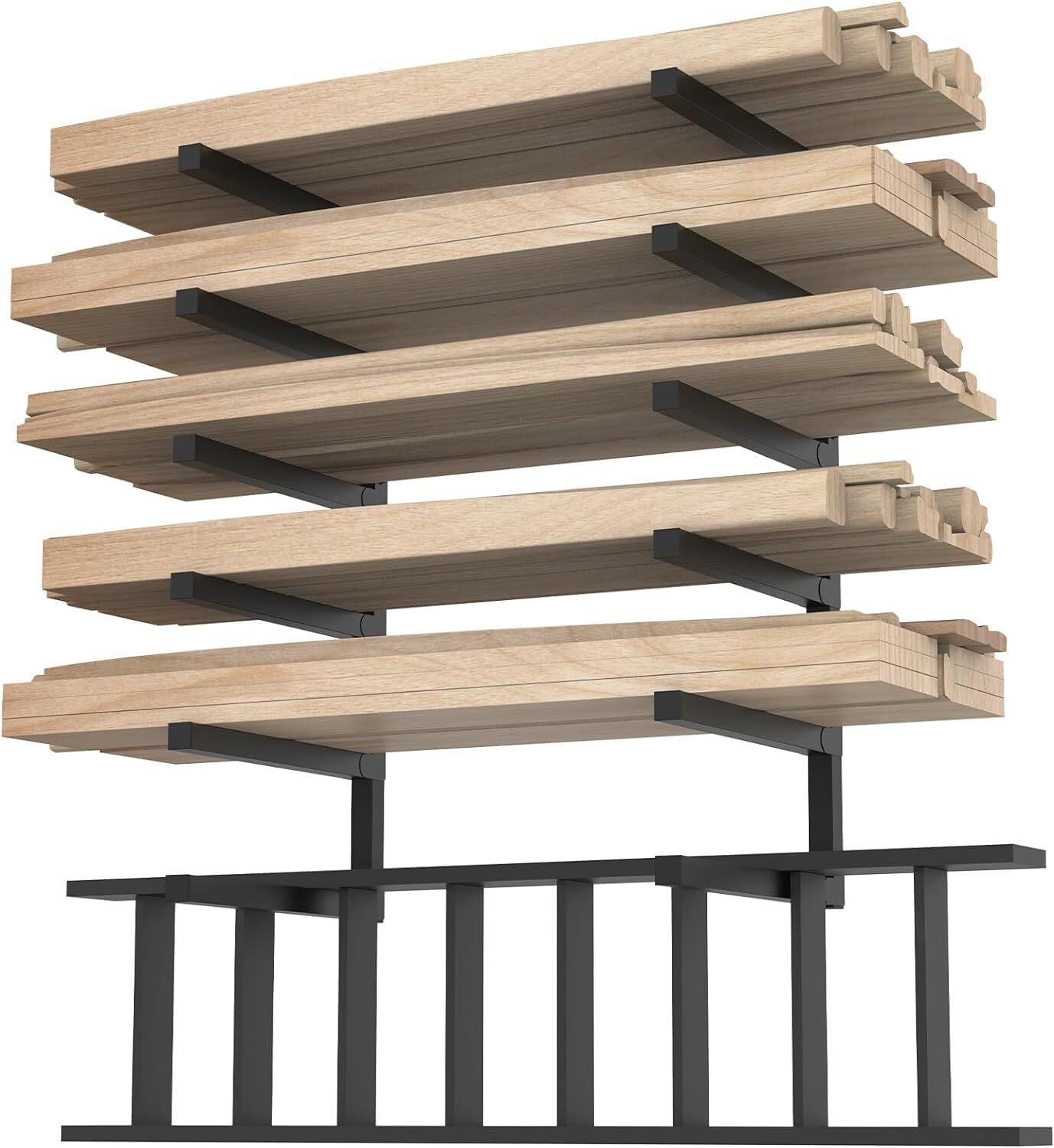 4 Packs 3-Level Heavy Duty Floating Lumber Shelf Organizer for Indoor & Outdoor