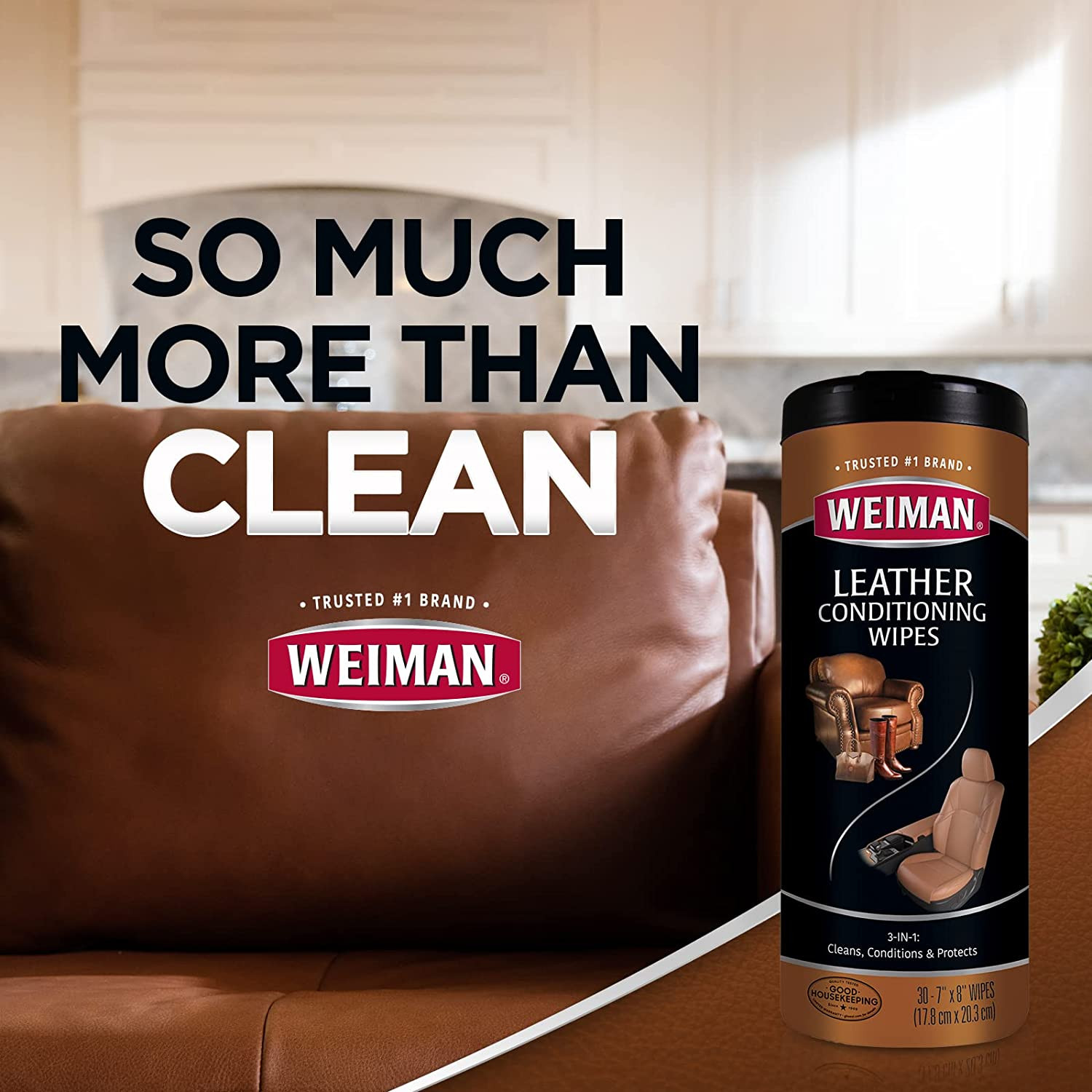 Weiman Leather Cleaner & Conditioner – Cleans, Restores & Protects Leather, UV P