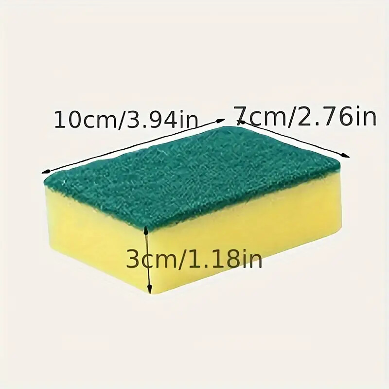 6 PC New Sponge With Scrub Kitchen Dish Cleaning Scouring Anti Scratch Dishware