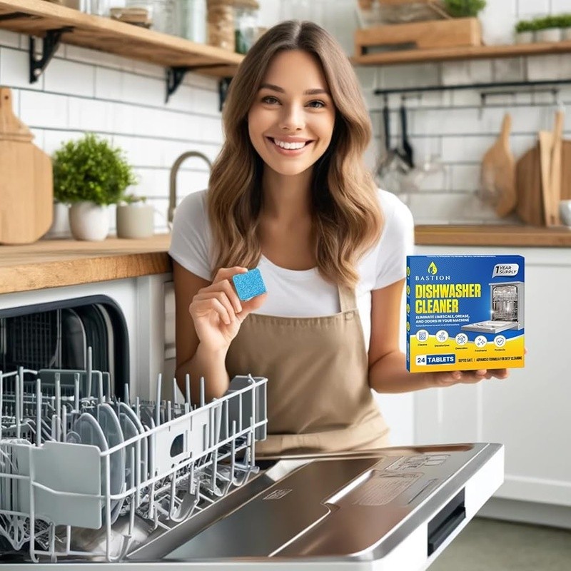Heavy Duty Dishwasher Cleaner Tablets 12 Month Supply Lemon Fresh Deep Cleaning