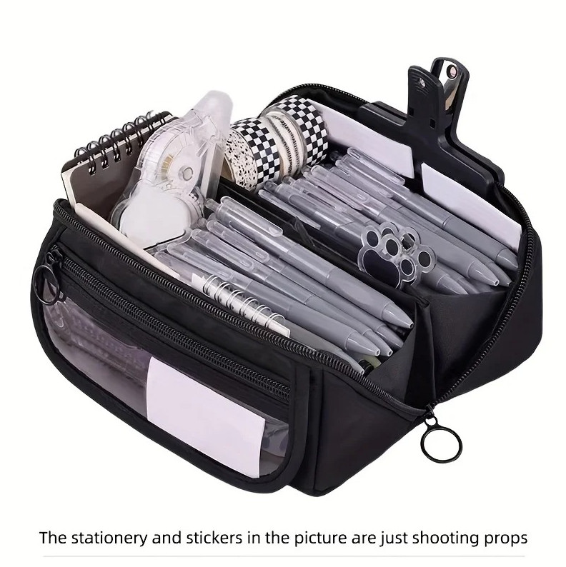 1 pc Large Capacity Pencil Case Organizer Multi-Compartment Desktop Storage