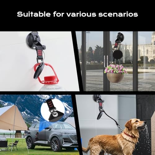 Heavy Duty Suction Cup Hooks – Super Strong Car Camping Accessories black 4pcs